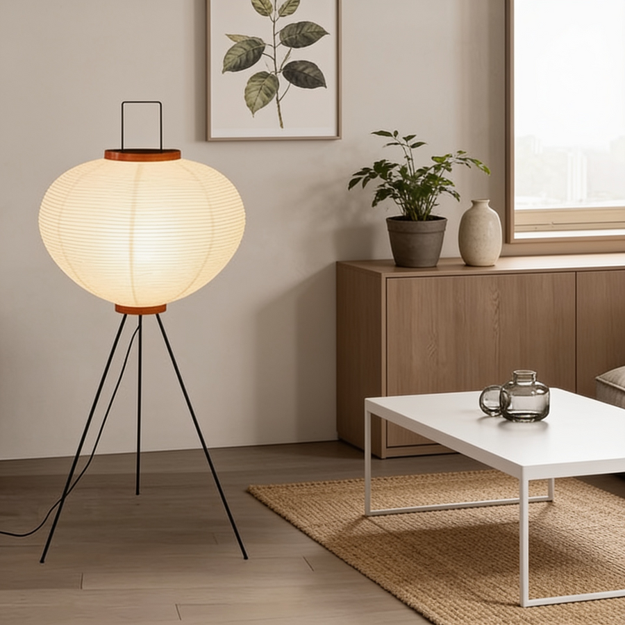 Lampadaire Wabi Sabi, Style Japonais Noguchi