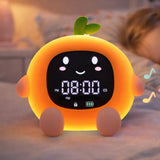 Réveil veilleuse enfant orange – lumière douce & sons apaisants