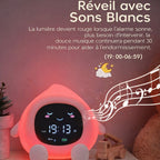 Réveil veilleuse enfant orange – lumière douce & sons apaisants