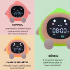 Réveil veilleuse enfant orange – lumière douce & sons apaisants
