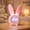 Réveil Veilleuse Lapin Enfant – Lumière Douce & Oreilles Lumineuses