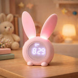 Réveil Veilleuse Lapin Enfant – Lumière Douce & Oreilles Lumineuses