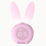 Réveil Veilleuse Lapin Enfant – Lumière Douce & Oreilles Lumineuses