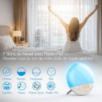 Réveil lumineux connecté WiFi – Simulation lever et coucher du soleil, sons naturels