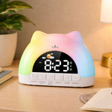 Réveil chat arc-en-ciel – Lumière Douce & Réveil Apaisant