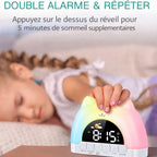 Réveil chat arc-en-ciel – Lumière Douce & Réveil Apaisant