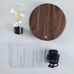 Lampe à Lévitation Magnétique, Ampoule Flottante en Verre, Base en Bois