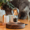 Lampe à Lévitation Magnétique, Ampoule Flottante en Verre, Base en Bois