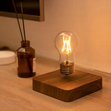 Lampe à Lévitation Magnétique, Ampoule Flottante en Verre, Base en Bois