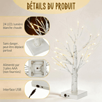 Veilleuse Arbre de Bouleau Givré