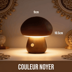 Veilleuse Champignon Rétro en Bois, Tactile et Portable