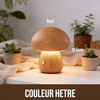 Veilleuse Champignon Rétro en Bois, Tactile et Portable