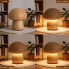 Veilleuse Champignon Rétro en Bois, Tactile et Portable