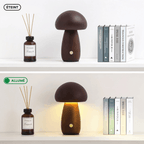 Veilleuse Champignon Rétro en Bois, Tactile et Portable