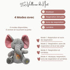 Veilleuse Musicale Éléphant GlowByMe 4 modes