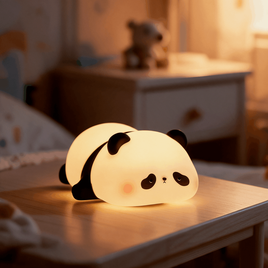 Veilleuse Panda Tout Rond, la Douceur Mignonne pour Votre Bureau