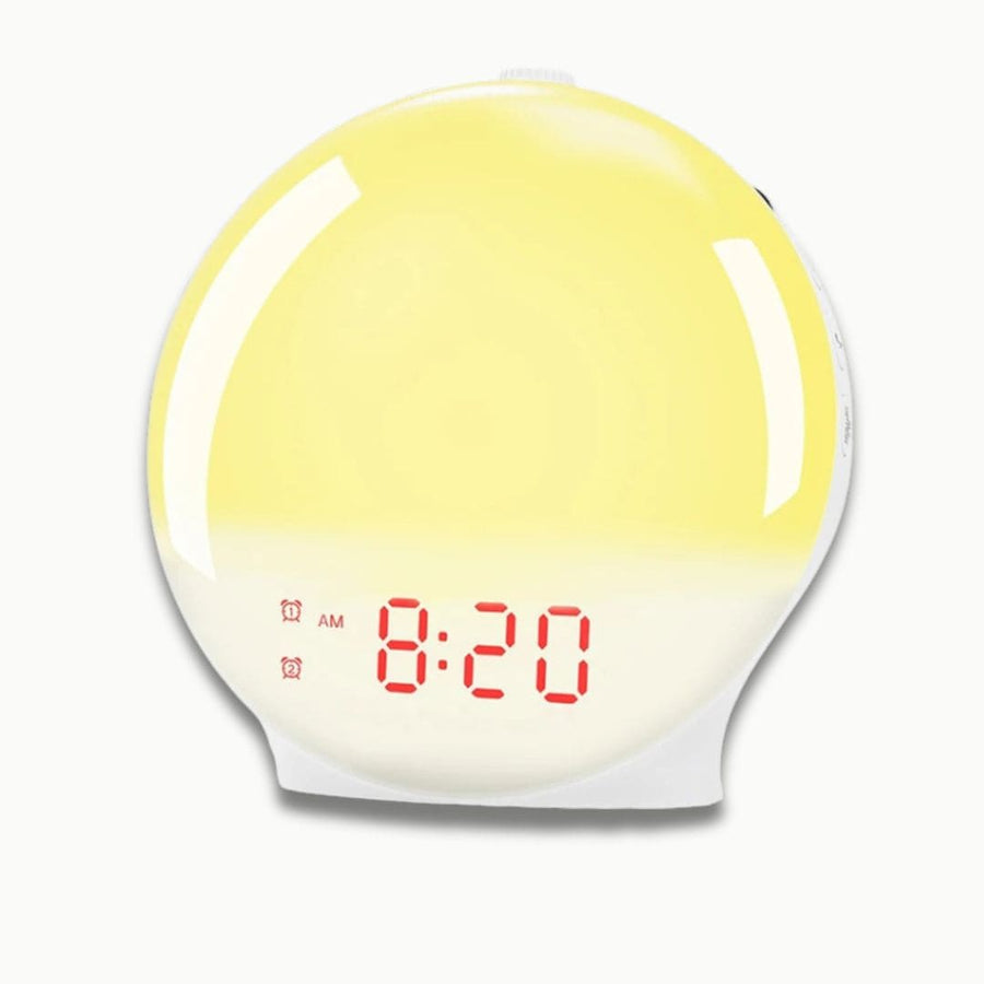 Réveil lumineux avec simulation lever et coucher du soleil et veilleuse d’ambiance