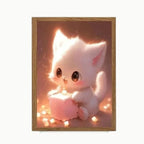 Veilleuse Chat Rose 32x23cm charging
