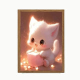 Veilleuse Chat Rose 32x23cm charging