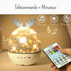 Veilleuse musicale cerf Rotation 360°