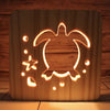 Veilleuse tortue aquatique LED en Bois Naturel